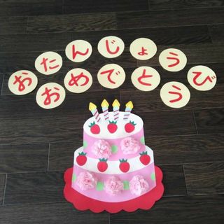 ③　ケーキ 大きな壁面飾り 誕生日おめでとう 壁面　幼稚園 保育園　誕生会(その他)