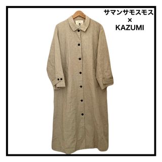 サマンサモスモス(SM2)のサマンサモスモス×KAZUMIコラボ　リネン混ドット柄ワンピース　ジャケット(ロングワンピース/マキシワンピース)