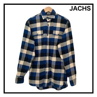 JACHS　フランネルシャツ　チェック　長袖　US古着　ブルー　メンズ　S　(シャツ)