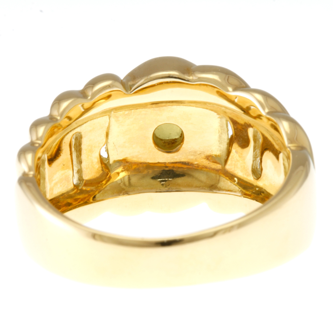 リング 指輪 16.5号 18金 K18イエローゴールド キャッツアイ 1.76ct ダイヤモンド 0.16ct レディース 中古 レディースのアクセサリー(リング(指輪))の商品写真
