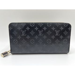 ルイヴィトン(LOUIS VUITTON)のLOUIS VUITTON ルイヴィトン リザードレザー ジッピーウォレット パドロック ファスナー財布 ブラック モノグラム レア品 N82154 新品(長財布)