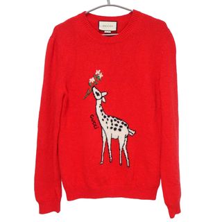 グッチ(Gucci)のグッチ Deerlet Wool Sweater ニット セーター キリン S レッド 579950 レディース GUCCI(その他)