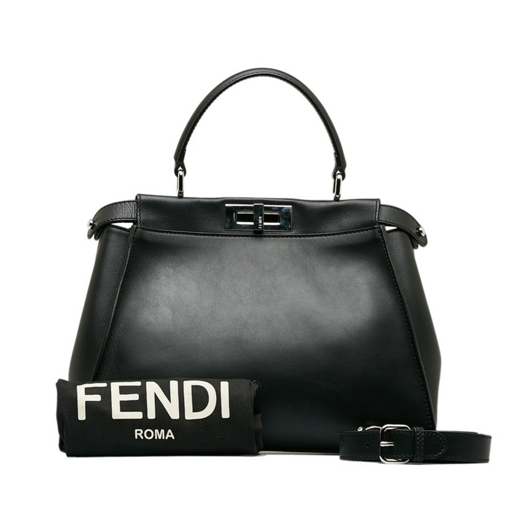 美品 フェンディ ピーカブー モンスター ハンドバッグ 斜め掛けショルダーバッグ 2WAY 8BN290 レザー レディース FENDI 【222-32158】ターンロック内側