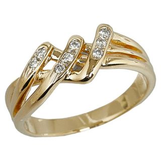 美品 K18YG イエローゴールド リング 指輪 ダイヤ 0.08ct 【1-0132815】(リング(指輪))