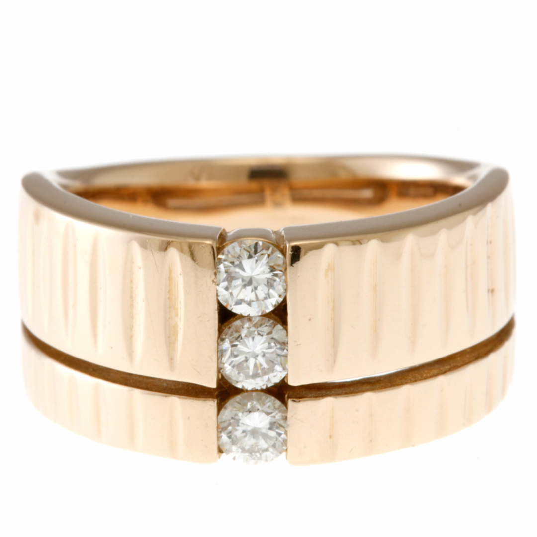 リング 指輪 10.5号 幅広 18金 K18ピンクゴールド ダイヤモンド 0.30ct レディース 中古 レディースのアクセサリー(リング(指輪))の商品写真