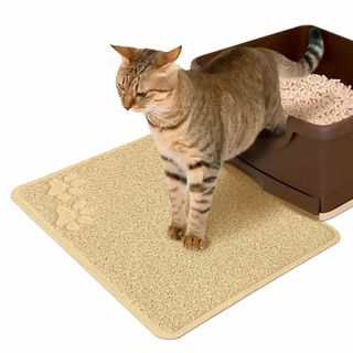 KeepRise 猫トイレマット 給餌マット 猫砂マットｘ防水加工 丸洗い可能ｘ(猫)