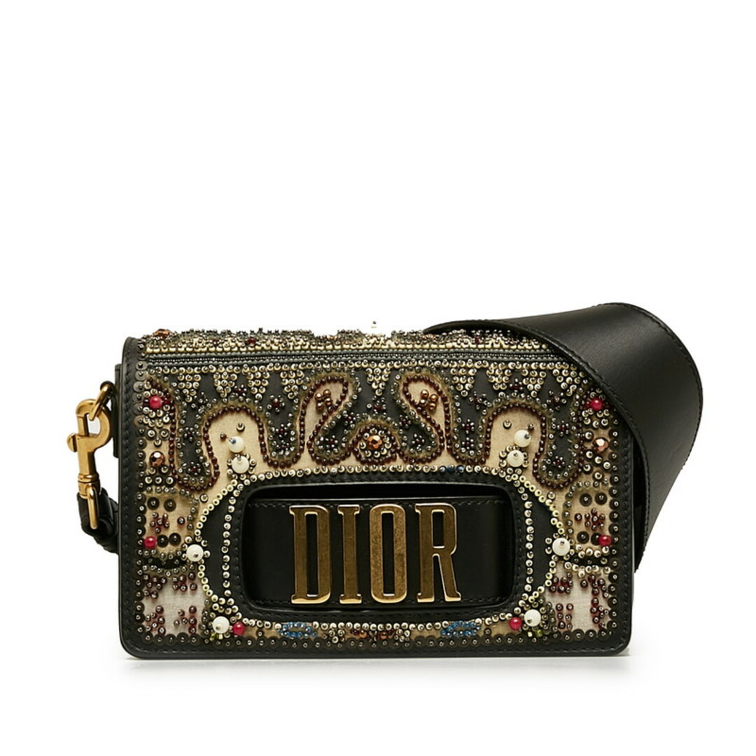 ディオール エボリューションフラップ ビジュー ショルダーバッグ レザー レディース Dior 【228-33981】マグネット式内側