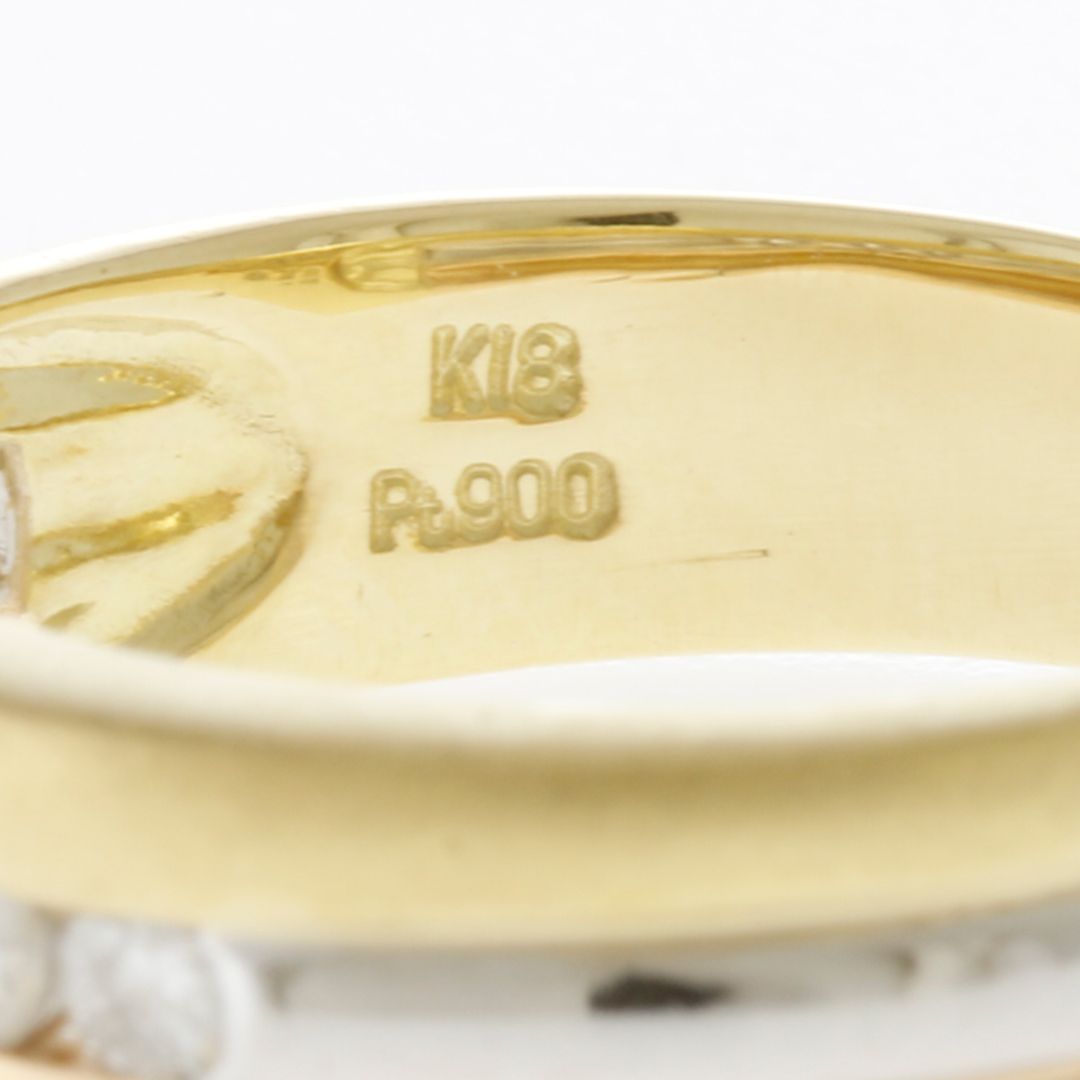リング 指輪 10号 3カラー 18金 K18イエローゴールド K18ピンクゴールド プラチナ Pt900 ダイヤモンド 0.10ct レディース 中古 レディースのアクセサリー(リング(指輪))の商品写真