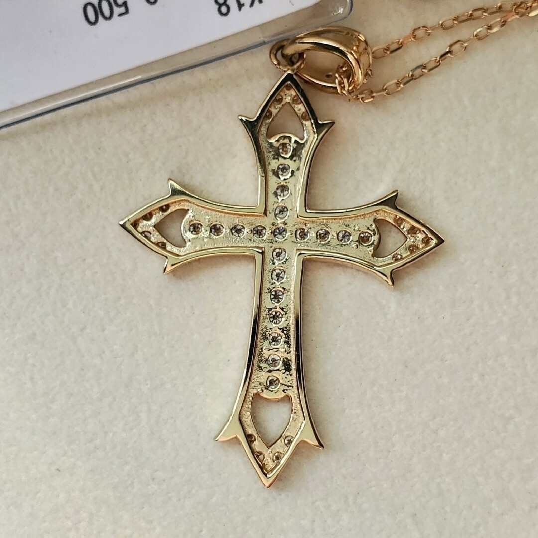 極上　ダイヤ　クロスネックレス 十字架 ダイヤモンドネックレス　タイニー　リリー レディースのアクセサリー(ネックレス)の商品写真
