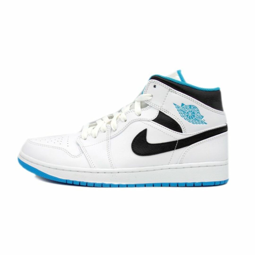 NIKE(ナイキ)のナイキ NIKE ■ 【 AIR JORDAN 1 MID White Laser blue 554724 141 】 エア ジョーダン 1 ミッド ホワイト レーサー ブルー スニーカー　f20442 メンズの靴/シューズ(スニーカー)の商品写真