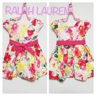 ラルフローレン(Ralph Lauren)の【12M/80】美品　ラルフローレン　花柄　ワンピース(ワンピース)