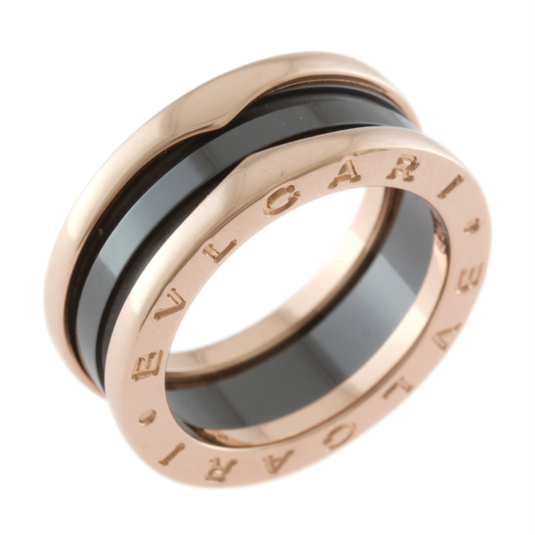 BVLGARI(ブルガリ)のブルガリ B-zero.1 ビーゼロワン 3バンドリング ブラックセラミック リング 指輪 12号 18金 K18ピンクゴールド レディース BVLGARI 中古 ブルガリ レディースのアクセサリー(リング(指輪))の商品写真