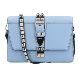 プラダ(PRADA)のプラダ サフィアーノ ショルダーバッグ レザー ブルー レディース PRADA 中古 プラダ(ショルダーバッグ)