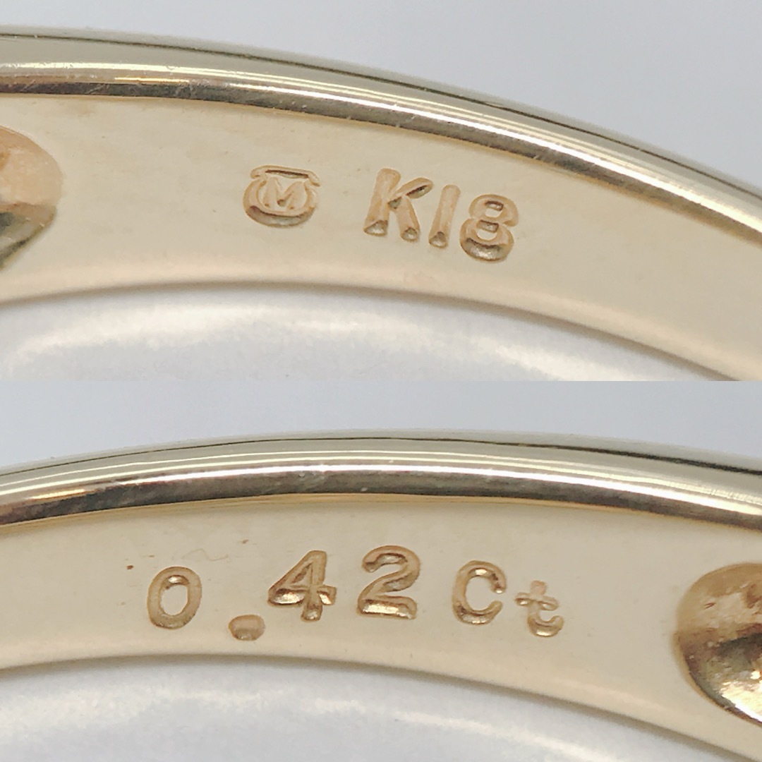MIKIMOTO(ミキモト)の0.47ct ミキモト プリンセスカット ダイヤモンドリング K18 2種カット レディースのアクセサリー(リング(指輪))の商品写真