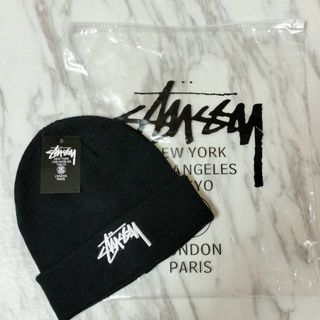 ステューシー(STUSSY)のStussy ステューシー ニット帽 スノーボード 黒 ブラック　　(ニット帽/ビーニー)