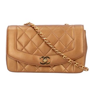 シャネル(CHANEL)のシャネル ダイアナ CCココマーク ショルダーバッグ ラムスキン ゴールド レディース CHANEL  中古(ショルダーバッグ)