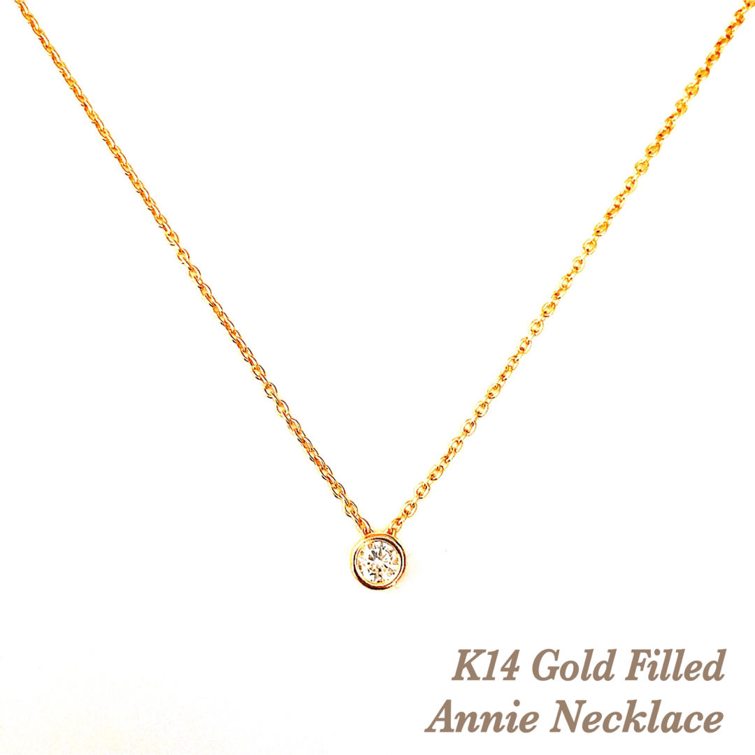 K14GF ゴールドフィルド ネックレス ・ ジルコニア・ダイヤカット ✴︎ レディースのアクセサリー(ネックレス)の商品写真