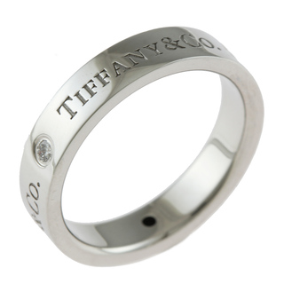 ティファニー(Tiffany & Co.)のティファニー フラットバンドリング リング 指輪 11号 Pt950プラチナ ダイヤモンド レディース TIFFANY&Co.  中古(リング(指輪))