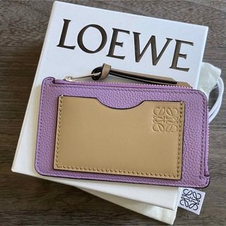 LOEWE コインカードホルダー 新作 カードケース コインケース 紫 パープルz121724