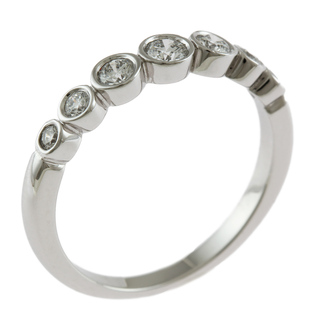 ティファニー(Tiffany & Co.)のティファニー ジャズ グラジュエイテッド リング 指輪 15号 Pt950プラチナ ダイヤモンド ユニセックス TIFFANY&Co.  中古(リング(指輪))