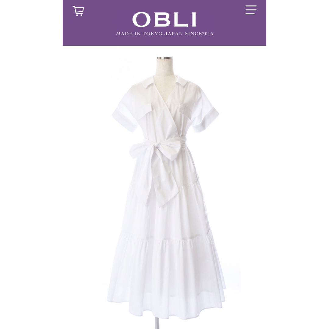 OBLI(オブリ)の新品　OBLI ラップシャツワンピース  レディースのワンピース(ロングワンピース/マキシワンピース)の商品写真