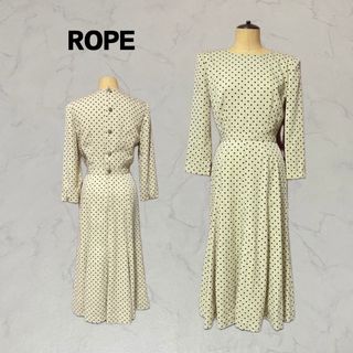 ロペ(ROPE’)の【美品】 ロペ ドットワンピース サイズ9(ロングワンピース/マキシワンピース)