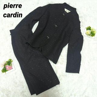 ピエールカルダン(pierre cardin)のピエールカルダン フォーマルスーツセット ツイード S 黒 高級感 ノーカラー(スーツ)