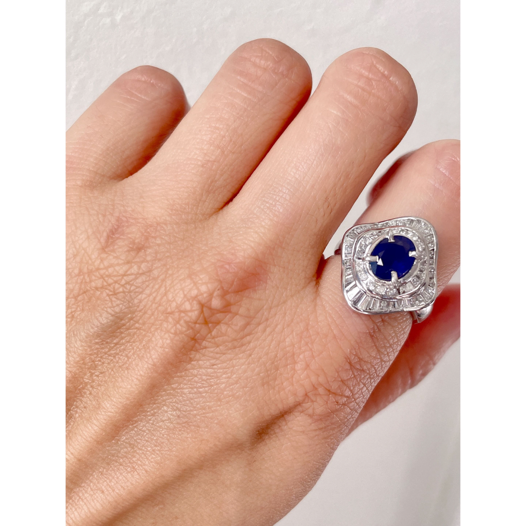 【新品鑑別付】サファイア1.6ct ダイヤモンド1ct リング レディースのアクセサリー(リング(指輪))の商品写真