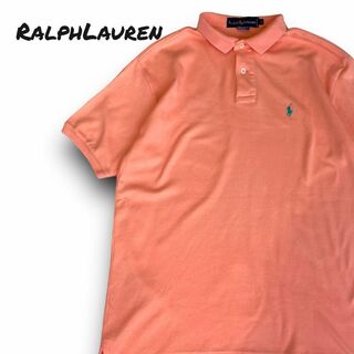 ラルフローレン(Ralph Lauren)の希少！ラルフローレン　ビンテージ　半袖シャツ　刺繍ポニー ピンク　サーモンピンク(ポロシャツ)