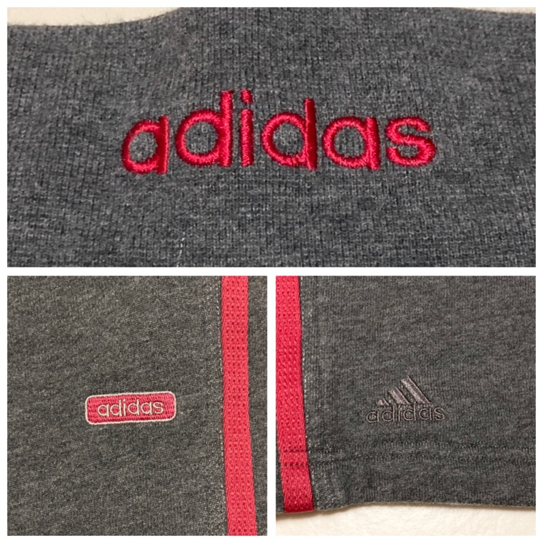 adidas(アディダス)の00s アディダス スウェット セットアップ 3ストライプ 刺繍ロゴ 厚手 裏毛 メンズのトップス(スウェット)の商品写真