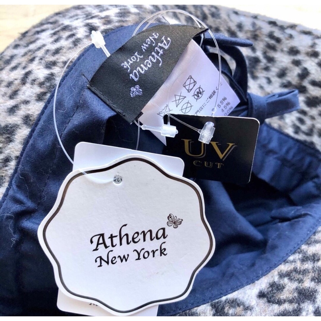 Athena New York(アシーナニューヨーク)の★新品★秋冬　アシーナニューヨーク　ヒョウ柄　バケットハット　アンゴラ　リボン レディースの帽子(ハット)の商品写真