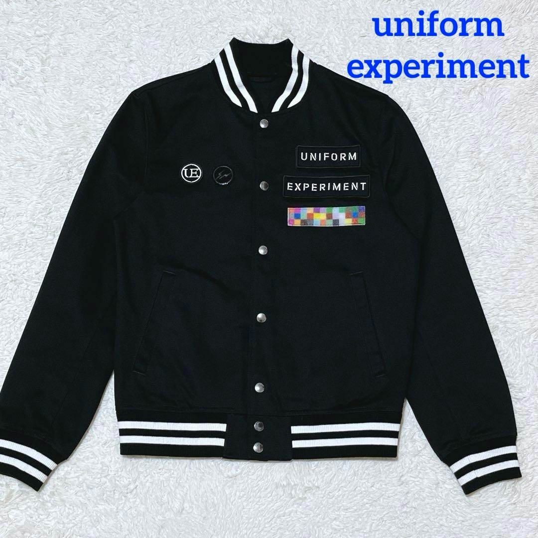 素材画像参照美品✨uniform experiment　スタジャン　ワッペン　ブラック　1