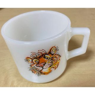 ファイヤーキング(Fire-King)のファイヤーキング エッソタイガー ミルクガラス ミルクマグ 60's  USA(食器)