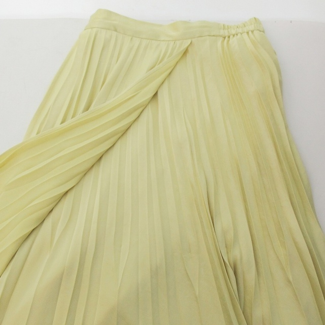 FRAY I.D(フレイアイディー)のフレイアイディー 19SS サテンプリーツスカート ラップ風 ロング丈 黄 F レディースのスカート(ロングスカート)の商品写真