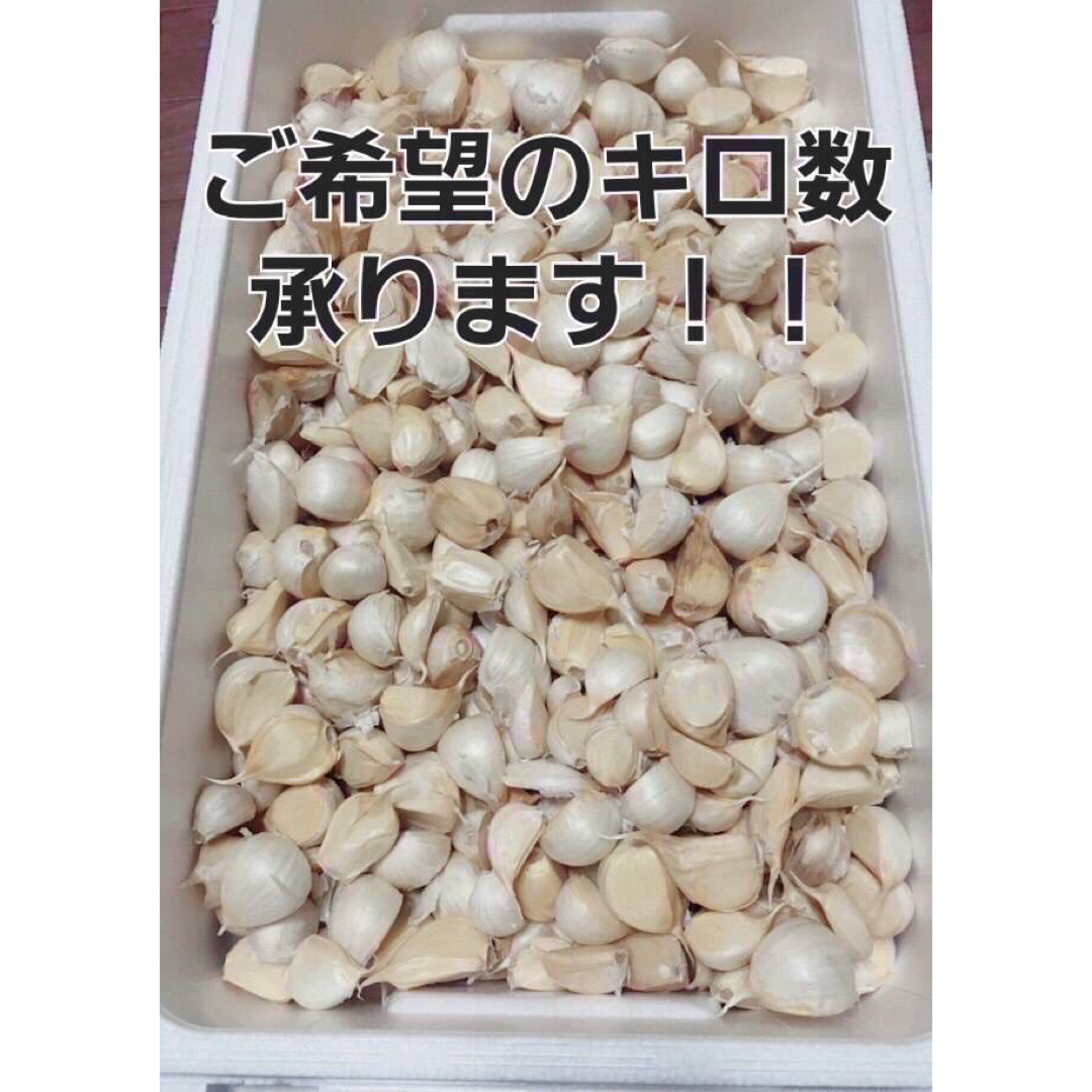 限定値下げ品！【青森県産】にんにく　ホワイト六片　バラ　1kg 食品/飲料/酒の食品(野菜)の商品写真