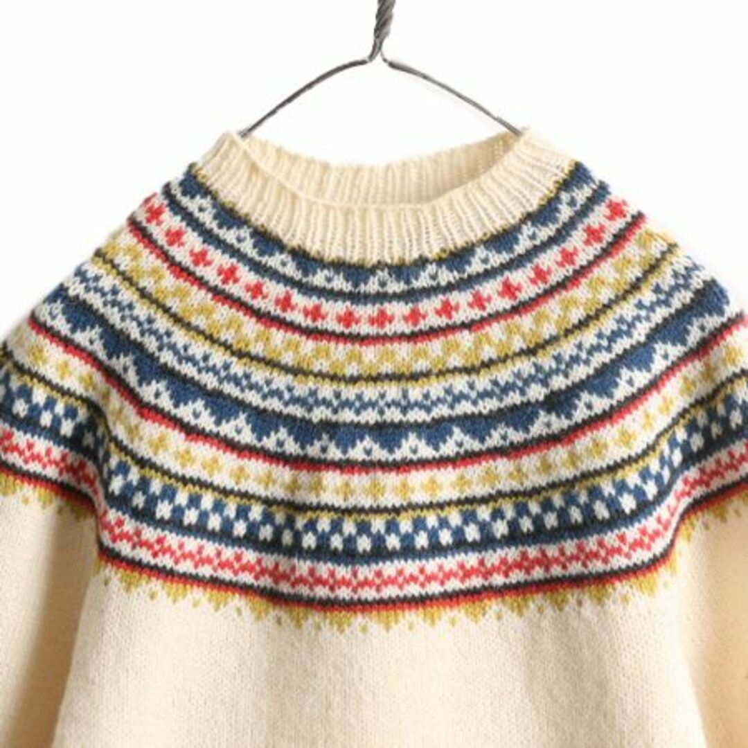 60s 70s 手編み ラウンドヨーク ノルディック ハンドニット 60s 70s 手編み ラウンドヨーク ノルディック ハンドニット
