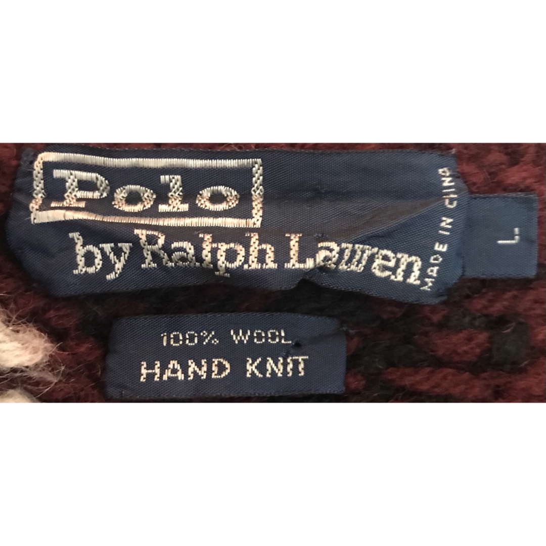 POLO RALPH LAUREN(ポロラルフローレン)の稀少カラー 最高のグリズリー柄&チェック柄 ラルフローレン ニット セーター L メンズのトップス(ニット/セーター)の商品写真