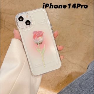  iPhone14pro お花柄 韓国　iPhone 薔薇　バラ　フラワー(iPhoneケース)
