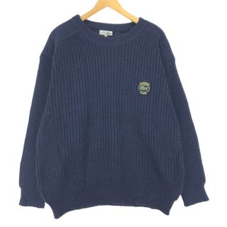 ラコステ(LACOSTE)の古着 70年代 ラコステ LACOSTE フレンチラコステ ケーブル編み アクリル×ウールニットセーター フランス製 5 メンズXL ヴィンテージ /eaa409385(ニット/セーター)