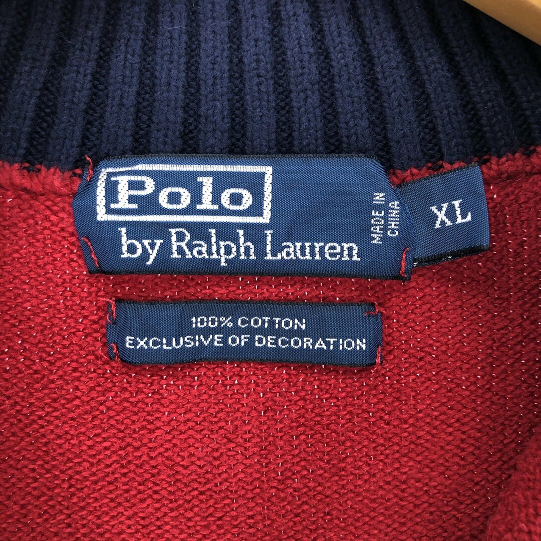 Ralph Lauren(ラルフローレン)の古着 ラルフローレン Ralph Lauren POLO by Ralph Lauren コットンニットハーフジップセーター メンズXL /eaa409306 メンズのトップス(ニット/セーター)の商品写真