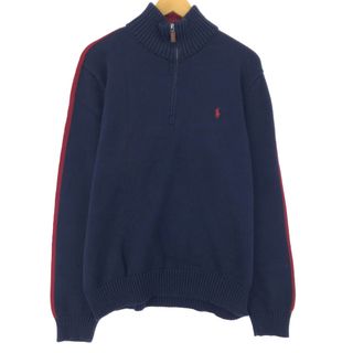 ラルフローレン(Ralph Lauren)の古着 ラルフローレン Ralph Lauren POLO by Ralph Lauren コットンニットハーフジップセーター メンズXL /eaa409307(ニット/セーター)