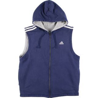 アディダス(adidas)の古着 90年代 アディダス adidas フード付き リバーシブル スウェットベスト メンズM ヴィンテージ /eaa408310(ベスト)