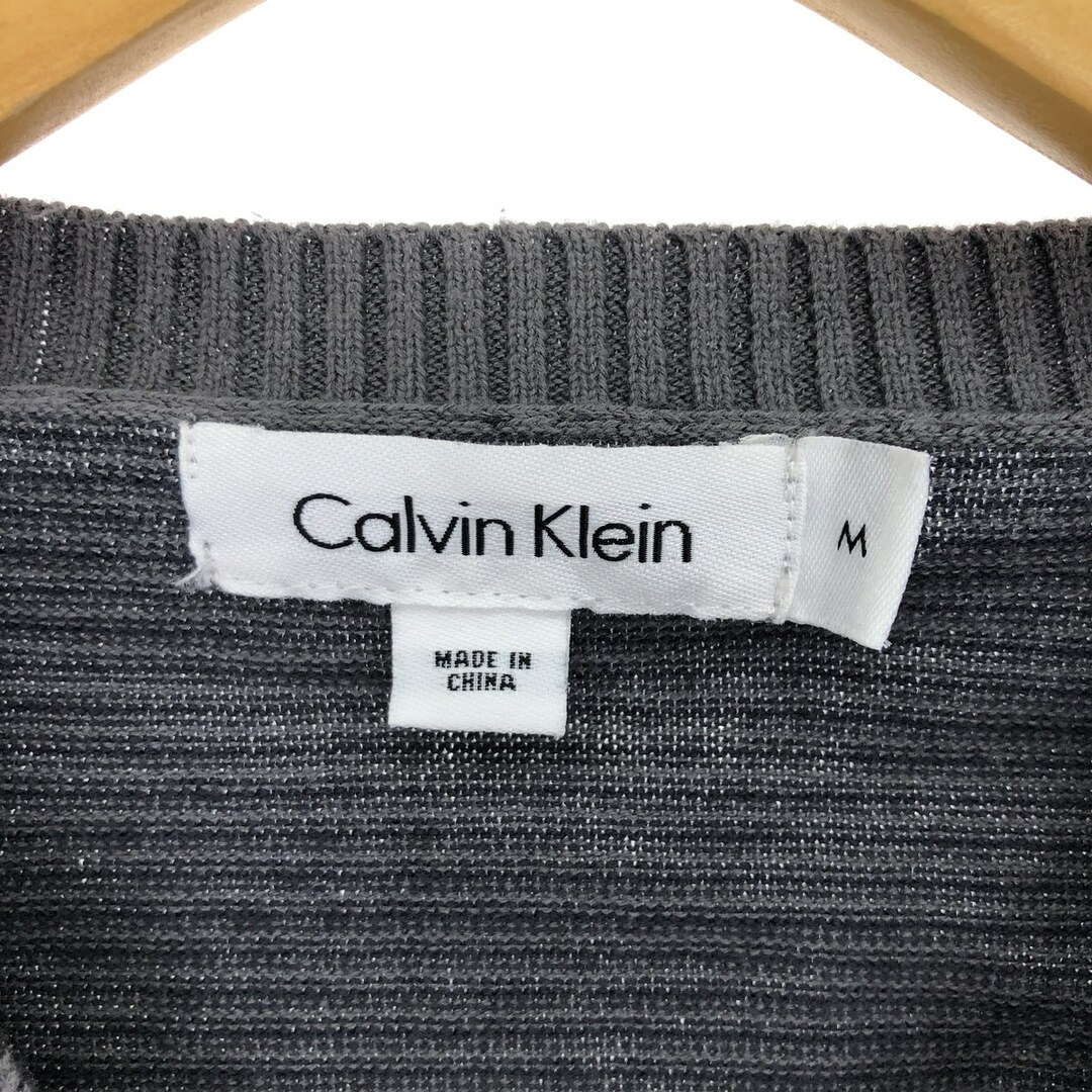 Calvin Klein(カルバンクライン)の古着 カルバンクライン Calvin klein 総柄 Vネック コットンニットベスト メンズM /eaa409493 メンズのトップス(ベスト)の商品写真