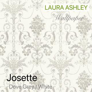 ローラアシュレイ(LAURA ASHLEY)のローラアシュレイ UK製壁紙JOSETTE ドーヴグレー/ホワイト新品1本から(その他)