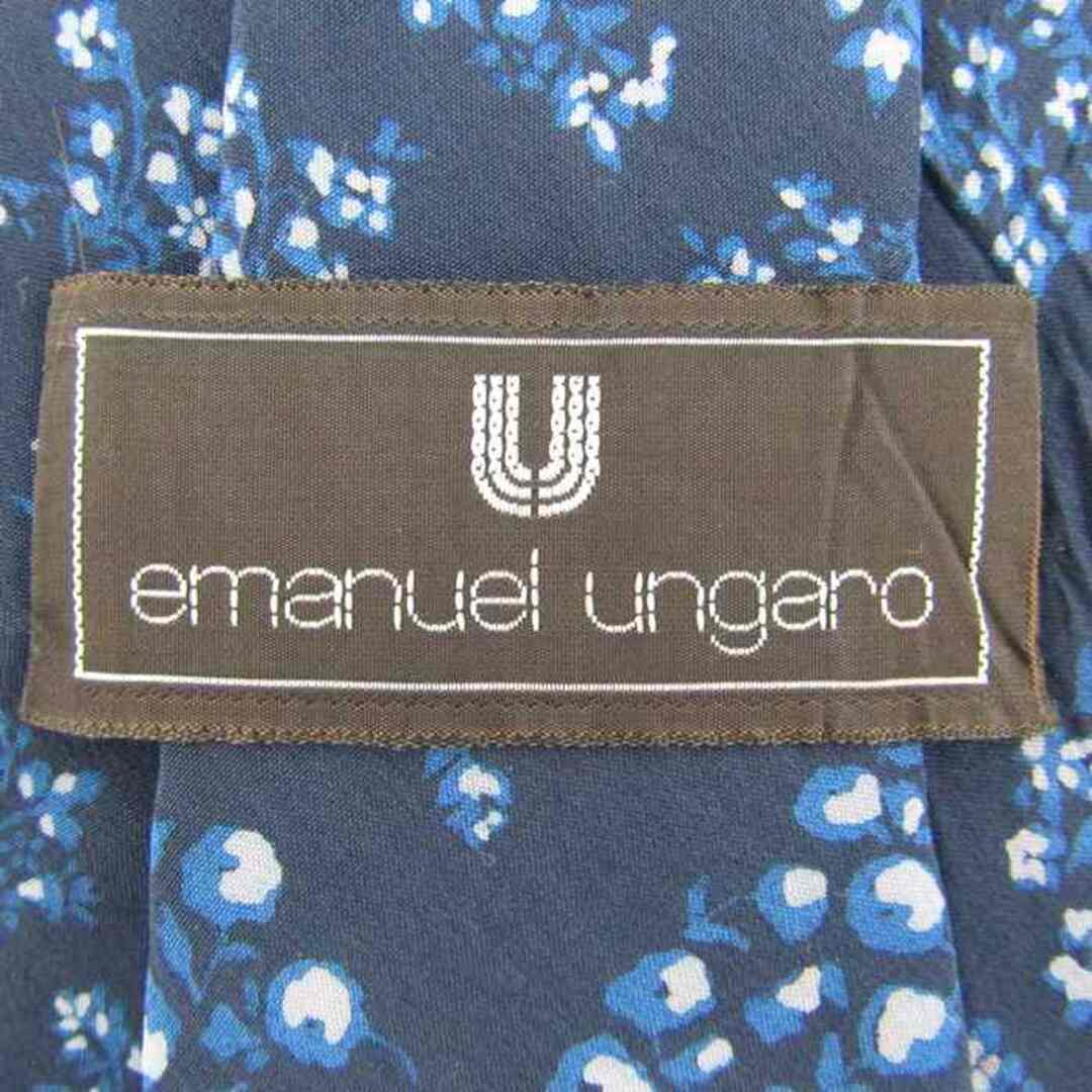 emanuel ungaro(エマニュエルウンガロ)のウンガロ ブランドネクタイ パネル柄 花柄 ドット シルク 日本製 メンズ ネイビー emanuel ungaro メンズのファッション小物(ネクタイ)の商品写真