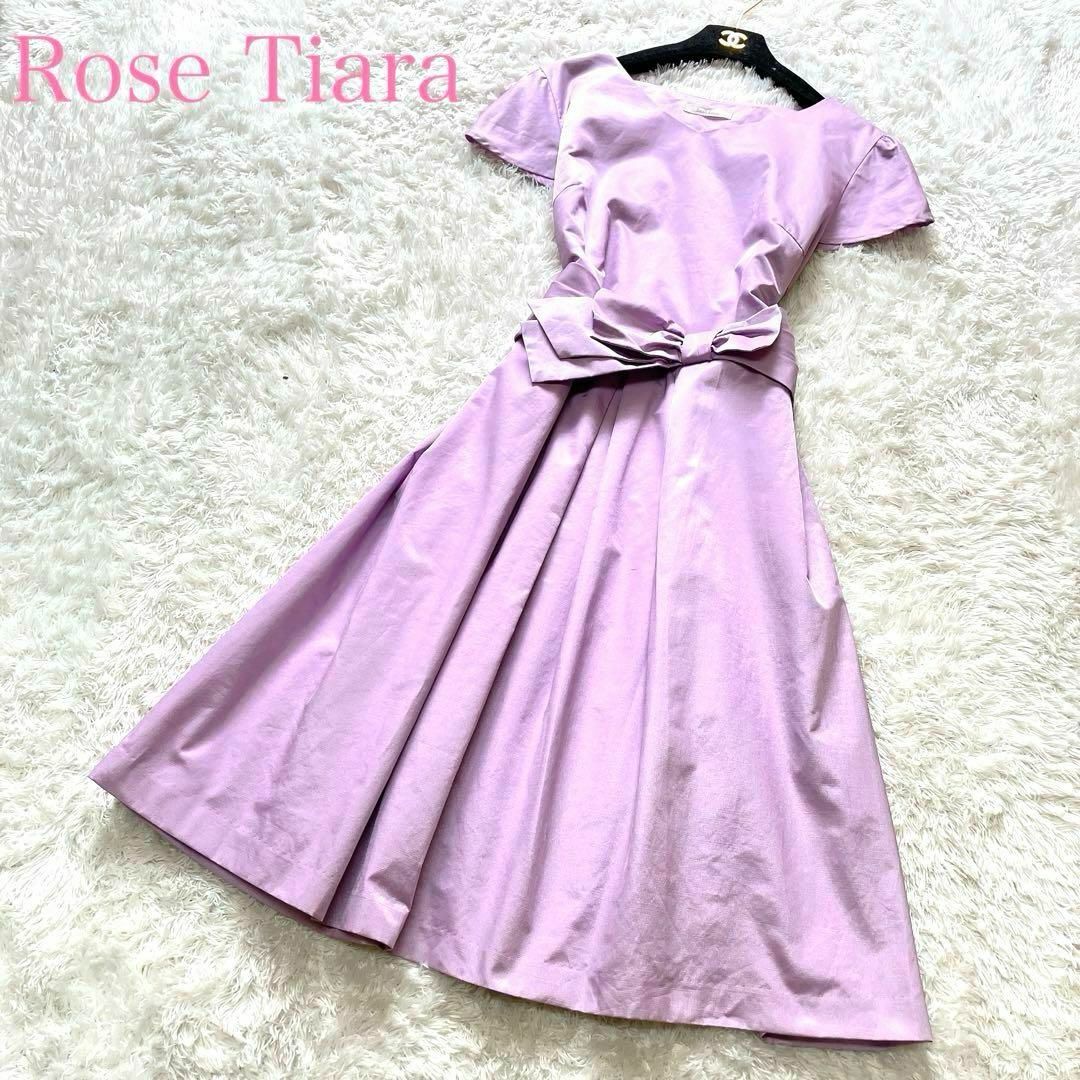 Rose Tiara(ローズティアラ)の美品✨️ローズティアラ ロングワンピース 42 XL ラベンダー ライトパープル レディースのワンピース(ひざ丈ワンピース)の商品写真