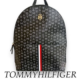 トミーヒルフィガー(TOMMY HILFIGER)の【USA輸入】トミーヒルフィガー　リュック　バッグパック　レディース　黒　TH(リュック/バックパック)