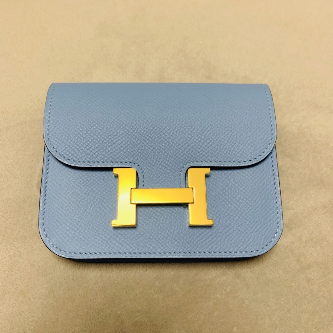 新品　エルメス コンスタンススリム セレスト HERMES ミニウォレット約10cmマチ