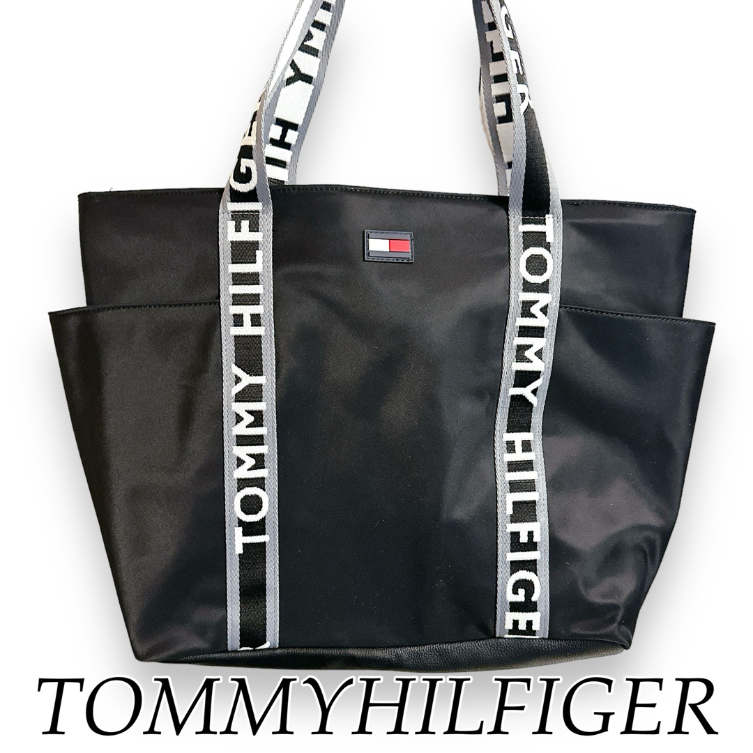 TOMMY HILFIGER(トミーヒルフィガー)の【USA輸入】トミーヒルフィガー　トートバッグ　バッグ　黒　通勤通学　レディース レディースのバッグ(トートバッグ)の商品写真