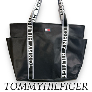 トミーヒルフィガー(TOMMY HILFIGER)の【USA輸入】トミーヒルフィガー　トートバッグ　バッグ　黒　通勤通学　レディース(トートバッグ)